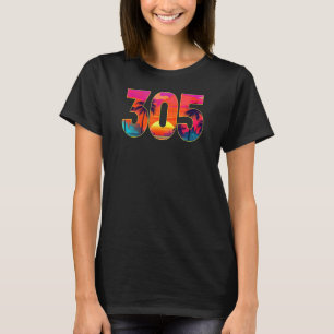 Miami Florida Area Code 305 Vintage Retro Pride T-Shirt