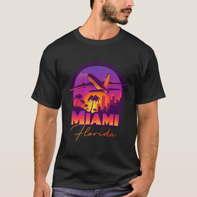 Miami Florida Beach Summer Vacation T-Shirt (Front)