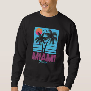 Miami Florida Beach Tropical Summer Vacation Retro Sweatshirt