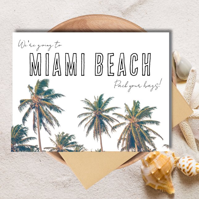 Miami Florida Beach Wedding Save the Date Postcard (Miami Florida Beach Wedding Save the Date Postcard)