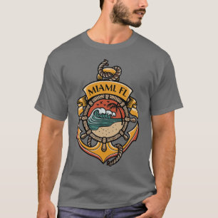 Miami Florida Beaches Boating Sailing Fishing Yach T-Shirt