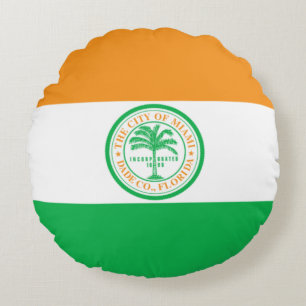 Miami (Florida) City flag Round Cushion