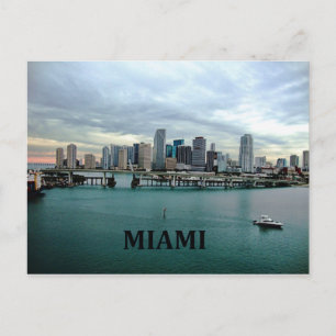 Miami Florida   City Skyline Postcard