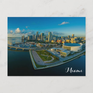 Miami Florida City Skyline Travel Photo Postcard