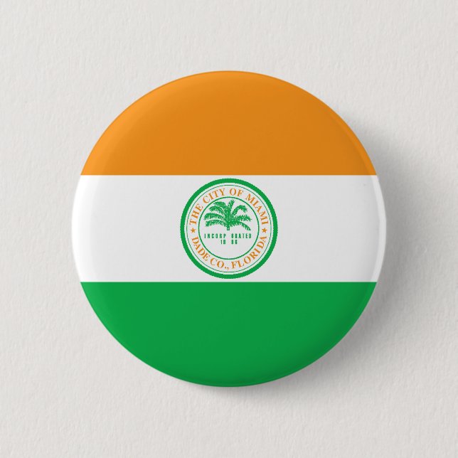 Miami Florida City, United States flag 6 Cm Round Badge (Front)