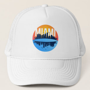 Miami Florida Cityscape Skyline Trucker Hat