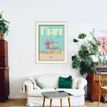 Miami Florida Classic Lifeguard Tower Art Deco