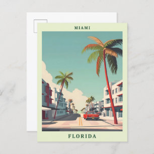 Miami Florida Elegant Art Vintage Travel Postcard
