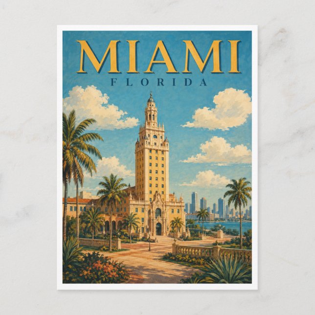 Miami Florida Freedom Tower GeoSaga Postcard (Front)