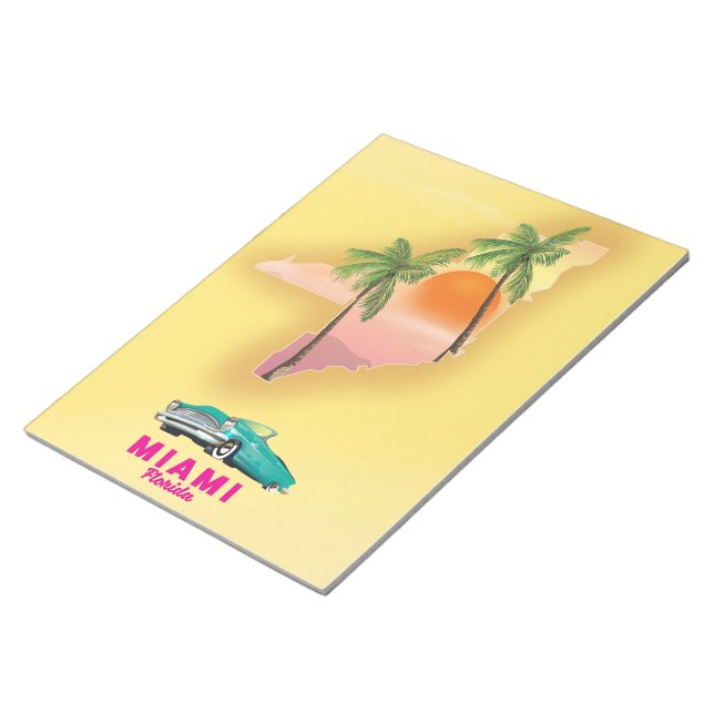 Miami Florida illustrated map poster Notepad (Angled)