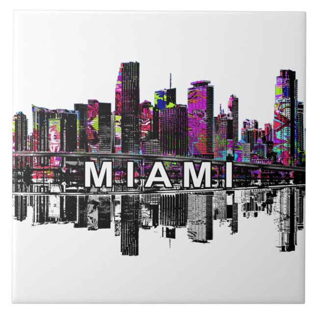 Miami, Florida in graffiti Tile (Front)