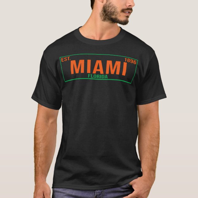 Miami - Florida - License Plate Design - Classic T-Shirt (Front)