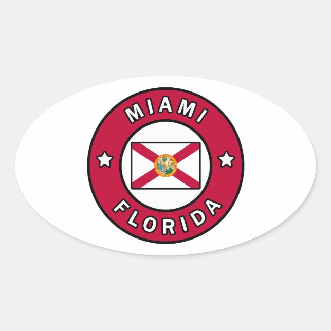 Miami Florida Oval Sticker (Front)