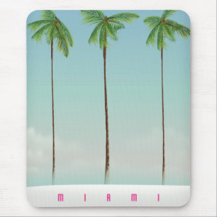 Miami, florida palm travel poster. mouse pad