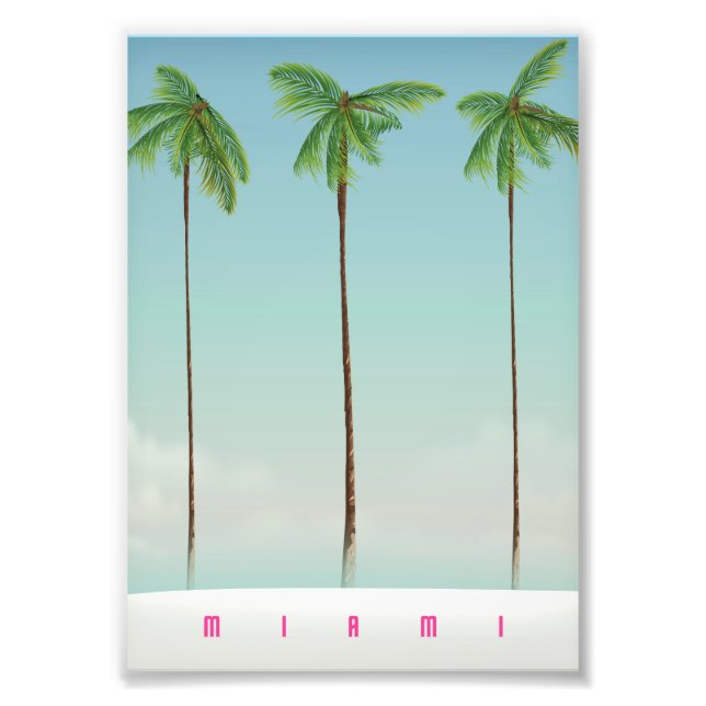 Miami, florida palm travel poster. photo print (Front)