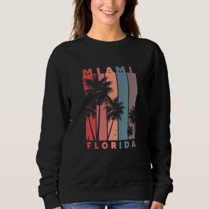 Miami Florida Palm Trees Beach Summer Vacation Ret Sweatshirt