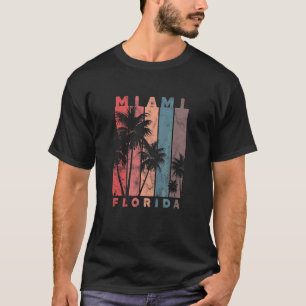 Miami Florida Palm Trees Beach Summer Vacation Vin T-Shirt