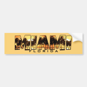 Miami Florida palm trees bumper sticker