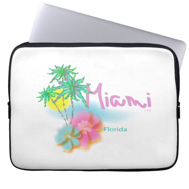 Miami, Florida, Palms, Graphic, Cool Laptop Sleeve (Front)