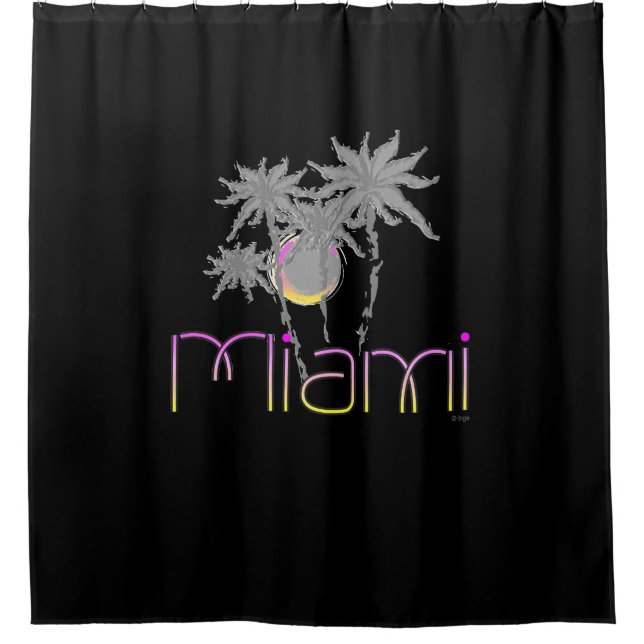 Miami, Florida Palms Modern Cool Shower Curtain (Front)