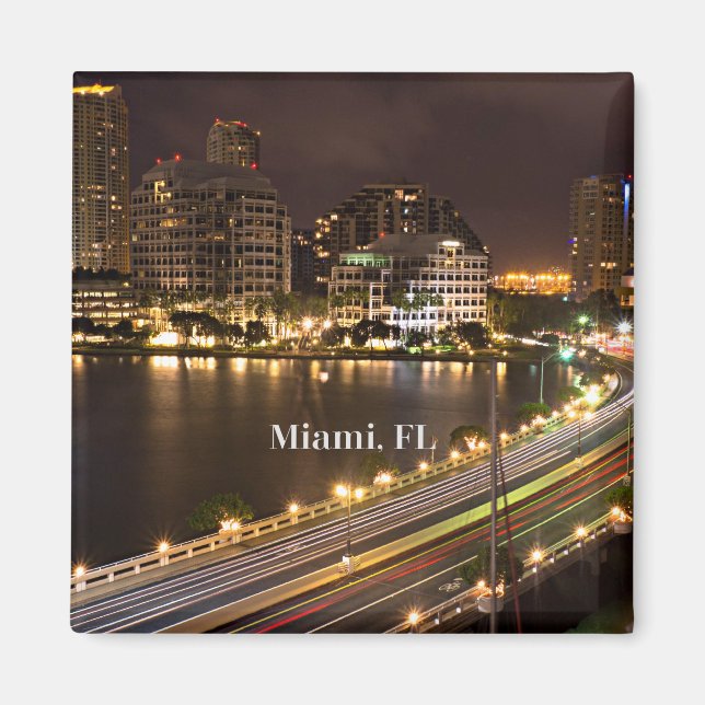Miami, Florida panoramic view Magnet (Front)