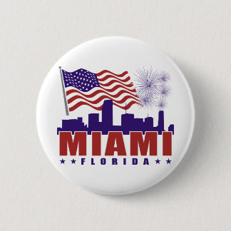 Miami Florida Patriotic Button