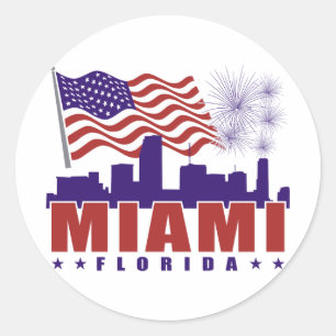 Miami Florida Patriotic Sticker
