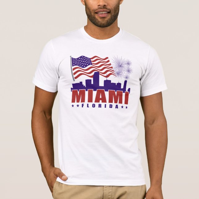 Miami Florida Patriotic T-Shirt (Front)