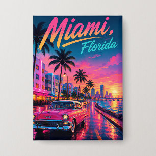Miami Florida Retro Neon Sunset Travel
