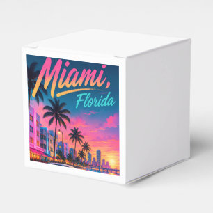 Miami Florida Retro Neon Sunset Travel Favour Box