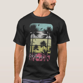 Miami Florida Retro Vintage Beach Surf Surfing Sun T-Shirt