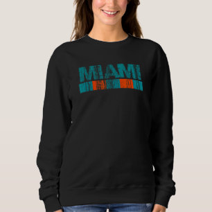 Miami Florida Retro Vintage Weathered Throwback 11 Sweatshirt