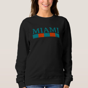 Miami Florida Retro Vintage Weathered Throwback 14 Sweatshirt