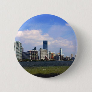 Miami Florida skyline 6 Cm Round Badge