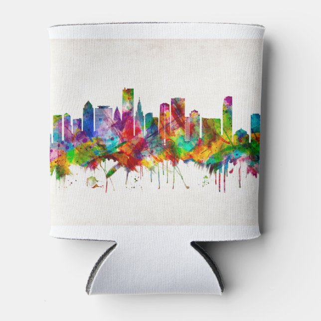 Miami Florida Skyline Can Cooler (Front)