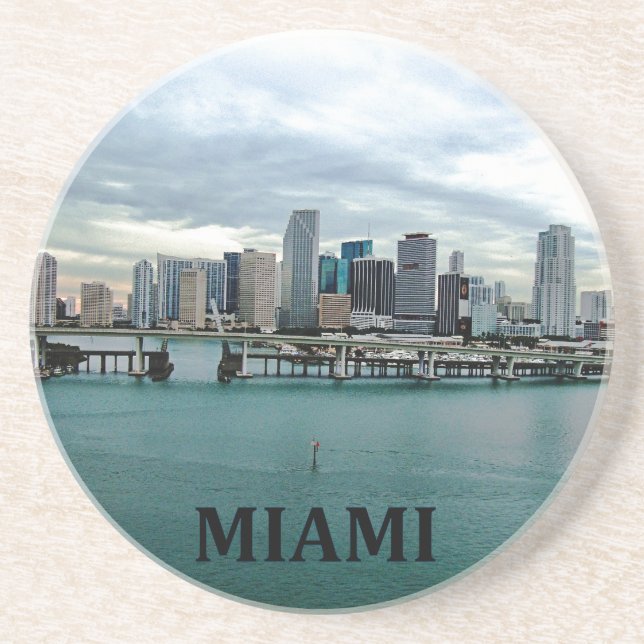 Miami Florida Skyline Coaster (Front)