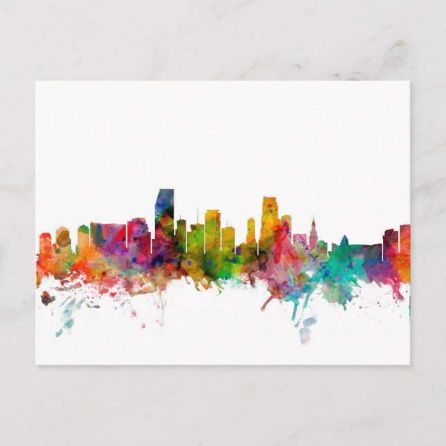 Miami Florida Skyline Postcard (Front)