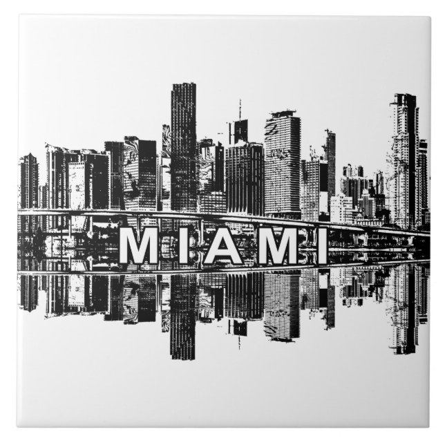 Miami, Florida skyline Tile (Front)