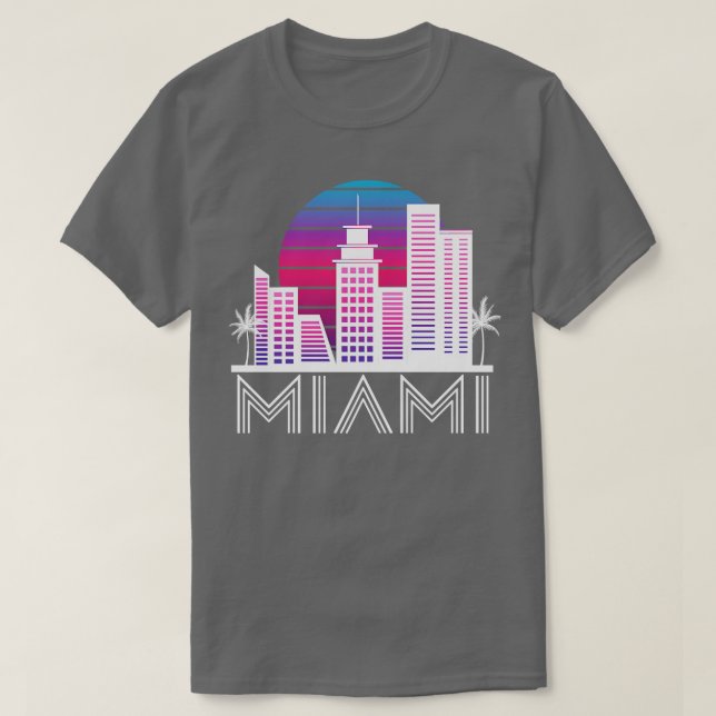 Miami Florida Skyline US South Travel Tropical T-Shirt (Design Front)