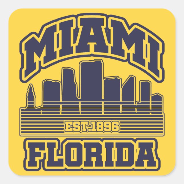 Miami,Florida Square Sticker (Front)