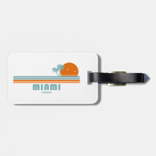 Miami Florida Sun Palm Trees Luggage Tag