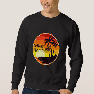 Miami Florida Sunset, Palm Trees, Beach, Tourist,  Sweatshirt