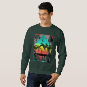 Miami Florida, Sunset Palm Trees, Sweatshirt