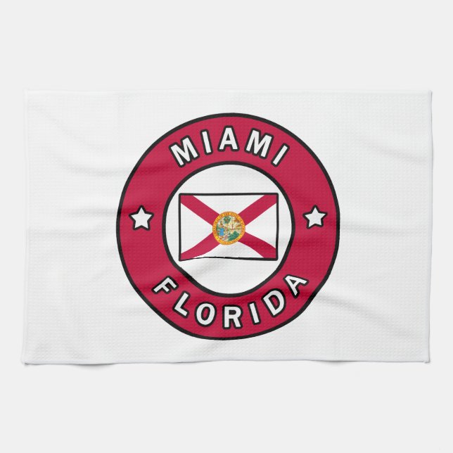 Miami Florida Tea Towel (Horizontal)