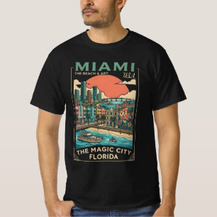 Miami, Florida, the enchanting city - a beach  T-Shirt