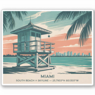 Miami Florida Travel South Beach Minimalist Retro