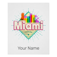 Miami Florida United States Retro Skyline Vintage