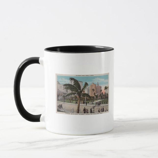 Miami, Florida - View of Bayfront Park & Hotels Mug (Left)