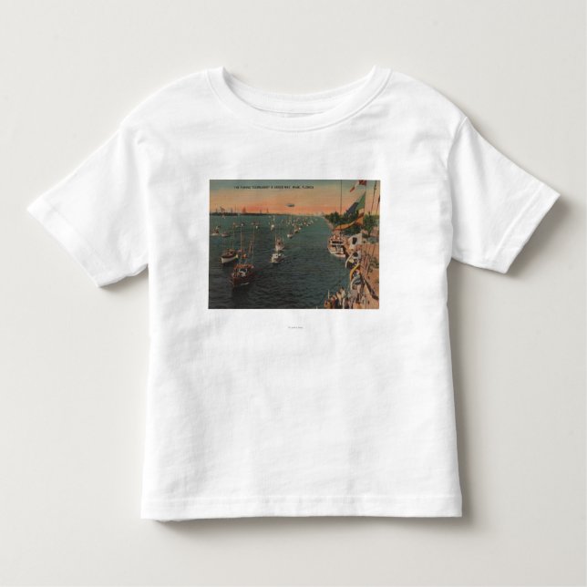 Miami, Florida - View of Fishing Toddler T-Shirt (Front)
