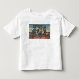 Miami, Florida - View of Pier 5 with Caught Fish Toddler T-Shirt